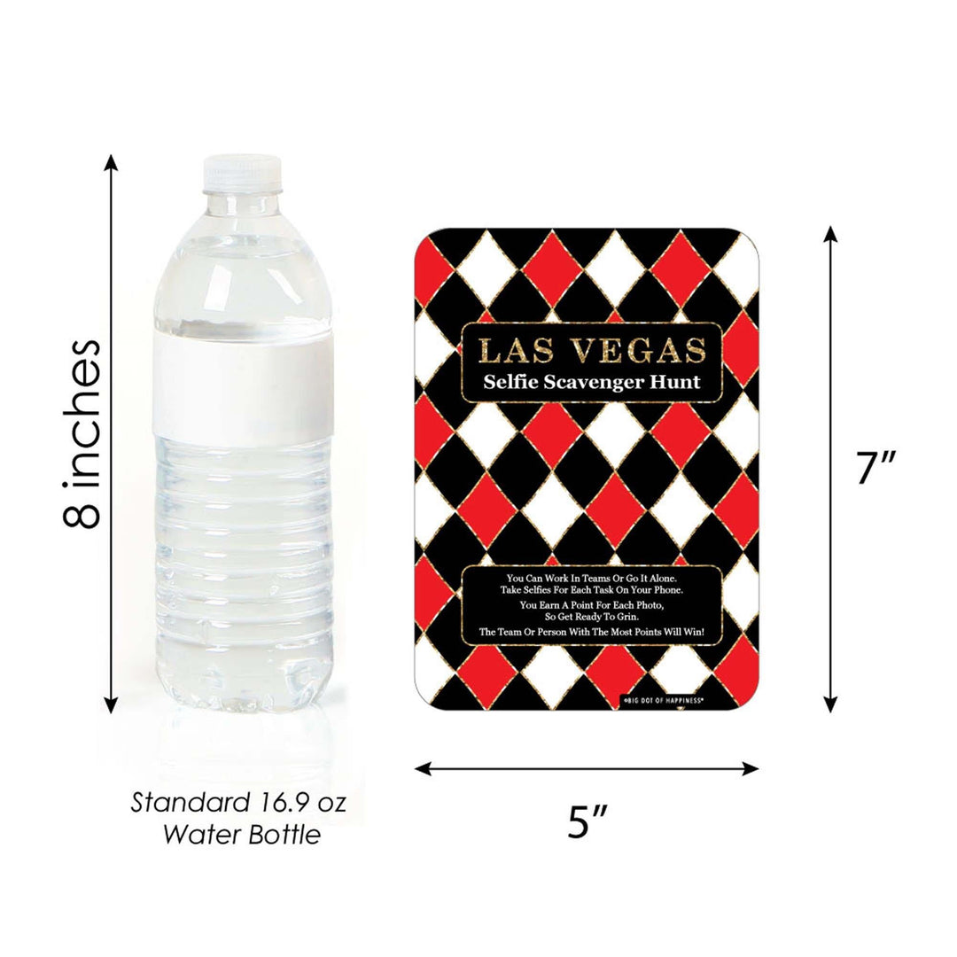Las Vegas - Selfie Scavenger Hunt - Casino Party Game - Set of 12