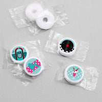 50's Sock Hop - Round Candy Labels 1950s Rock N Roll Party Favors - Fits Hershey's Kisses - 108 ct