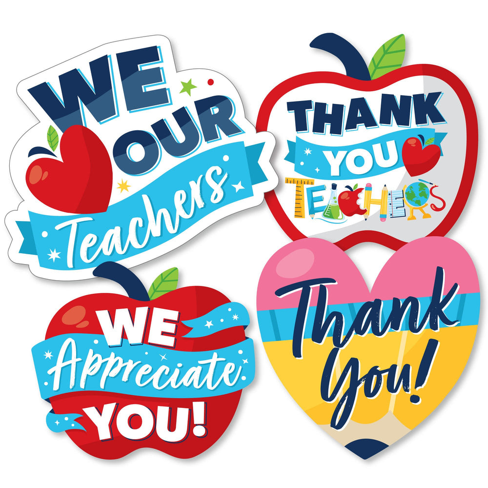 Thank You Teachers - Apple and Pencil Decorations DIY Teacher Appreciation Essentials - Set of 20