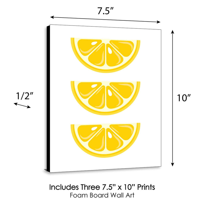 So Fresh - Lemon - Citrus Lemonade Kitchen Wall Art, Nursery Decor and Restaurant Decorations - 7.5 x 10 inches - Set of 3 Prints