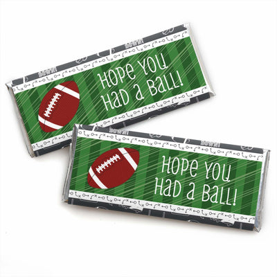 End Zone - Football - Candy Bar Wrapper Baby Shower or Birthday Party Favors - Set of 24