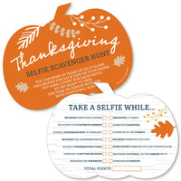 Happy Thanksgiving - Selfie Scavenger Hunt - Fall Harvest Party Game - Set of 12