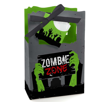 Zombie Zone - Halloween or Birthday Zombie Crawl Party Favor Boxes - Set of 12
