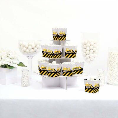 Dig It - Construction Party Zone - Party Mini Favor Boxes - Baby Shower or Birthday Party Treat Candy Boxes - Set of 12