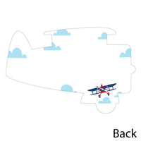Taking Flight - Airplane - Shaped Thank You Cards - Vintage Plane Baby Shower or Birthday Party Thank You Note Cards with Envelopes - Set of 12