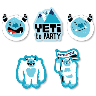 Yeti to Party - DIY Shaped Abominable Snowman Party or Birthday Party Cut-Outs - 24 ct