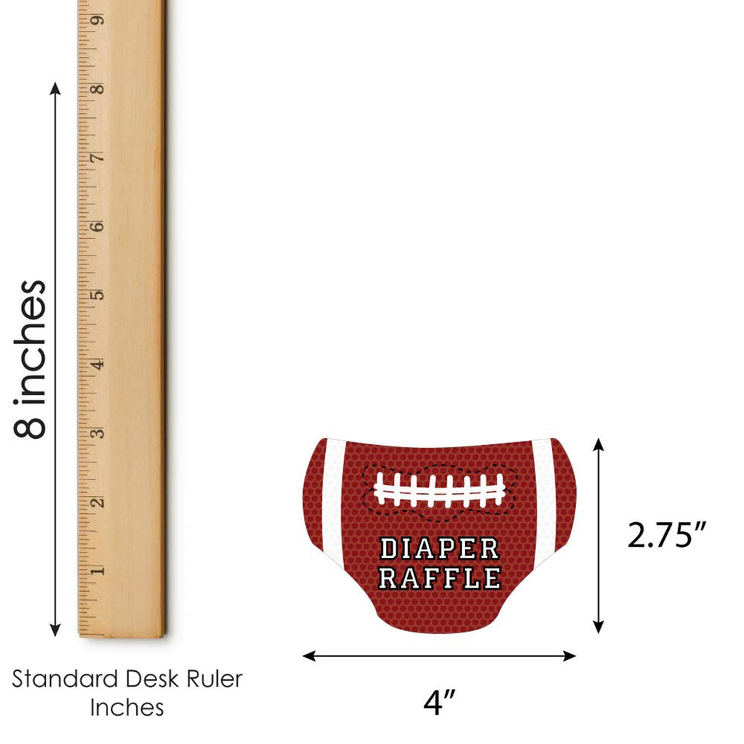 End Zone - Football - Diaper Shaped Raffle Ticket Inserts - Baby Shower Activities - Diaper Raffle Game - Set of 24