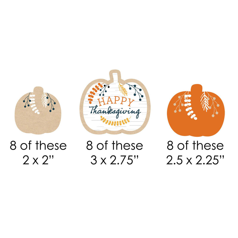Happy Thanksgiving - DIY Shaped Fall Harvest Party Cut-Outs - 24 ct