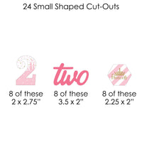 2nd Birthday Little Princess Crown - Pink and Gold Princess Second Birthday Party DIY Decorations - Clothespin Garland Banner - 44 Pieces
