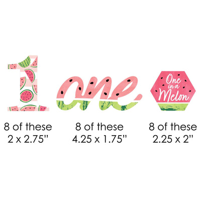 1st Birthday One in a Melon - DIY Shaped Fruit First Birthday Party Cut-Outs - 24 Count