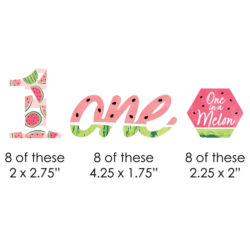 1st Birthday One in a Melon - DIY Shaped Fruit First Birthday Party Cut-Outs - 24 Count