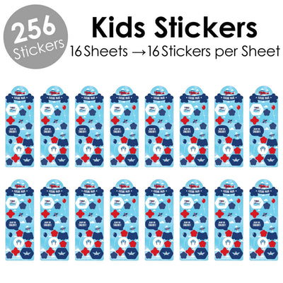 Taking Flight - Airplane - Vintage Plane Birthday Party Favor Kids Stickers - 16 Sheets - 256 Stickers