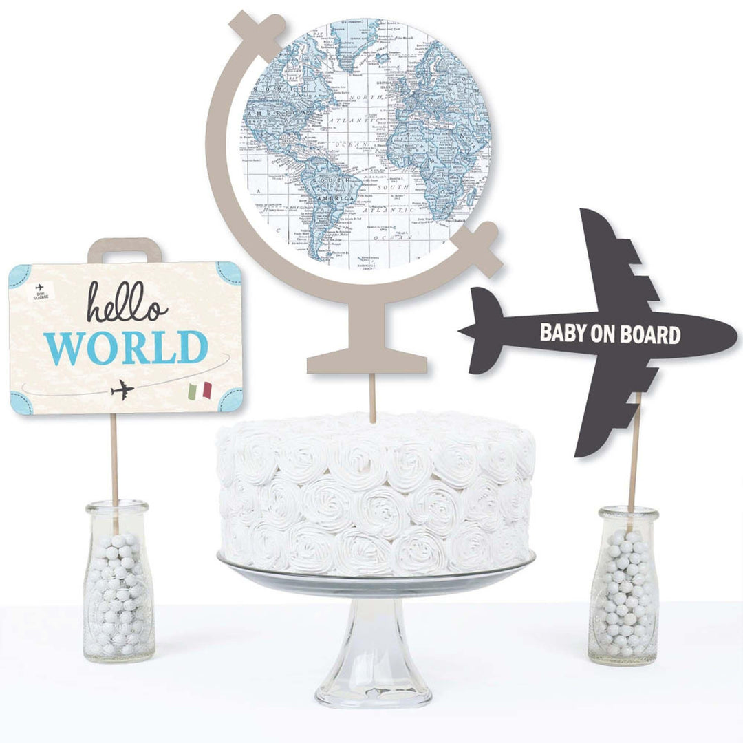 Precious Cargo - Blue - Boy Baby Shower Centerpiece Sticks - Table Toppers - Set of 15