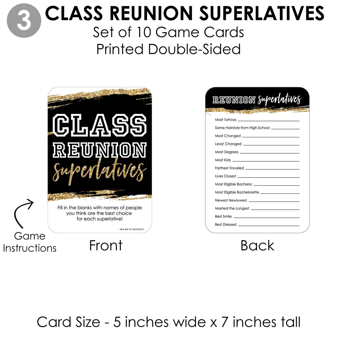 Reunited - 4 School Class Reunion Party Games - 10 Cards Each - Gamerific Bundle