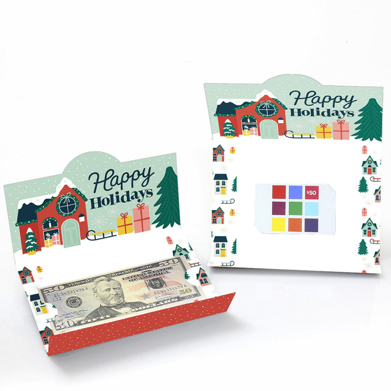 Christmas Village - Holiday Winter Houses Money and Gift Card Holders - Set of 8