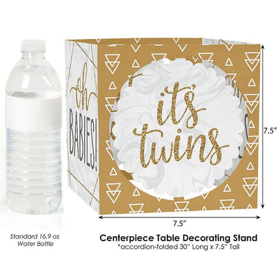 It's Twins - Gold Twins Baby Shower Centerpiece & Table Decoration Kit