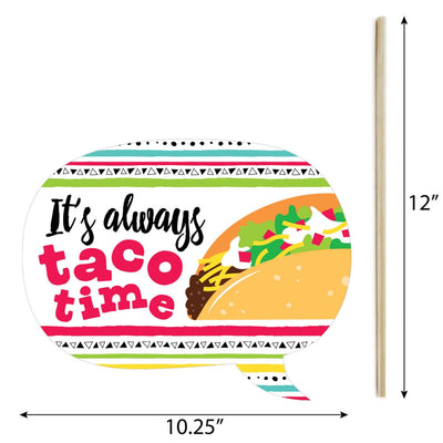 Funny Taco 'Bout Fun - 10 Piece Mexican Fiesta Photo Booth Props Kit