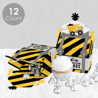 Dig It - Construction Party Zone - Treat Box Party Favors - Baby Shower or Birthday Party Goodie Gable Boxes - Set of 12