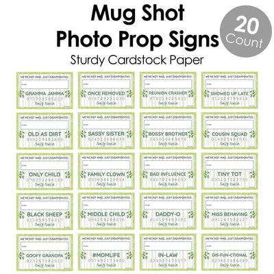 Family Tree Reunion - Party Mug Shots - 20 Piece Family Gathering Party Photo Booth Props Kit
