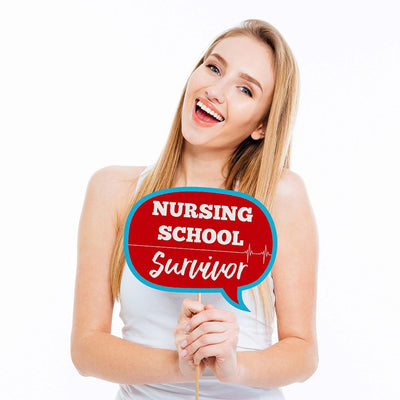 Nurse Graduation - Personalized Medical Nursing Graduation Photo Booth Props Kit - 20 Count