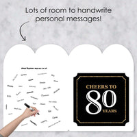 Adult 80th Birthday - Gold - Happy Birthday Giant Greeting Card - Big Shaped Jumborific Card - 16.5 x 22 inches