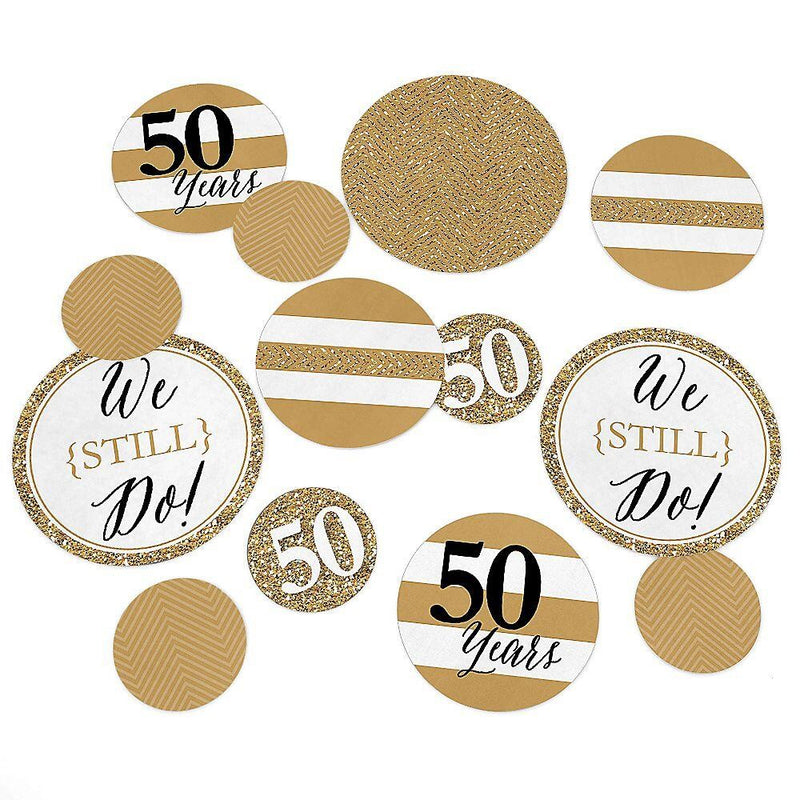 We Still Do - 50th Wedding Anniversary - Wedding Anniversary Giant Circle Confetti - Golden Anniversary Party Decorations - Large Confetti 27 Count