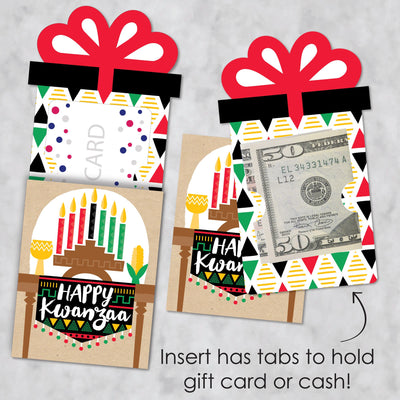 Happy Kwanzaa - African Heritage Holiday Party Money and Gift Card Sleeves - Nifty Gifty Card Holders - Set of 8