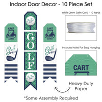Par-Tee Time - Golf - Hanging Vertical Paper Door Banners - Birthday or Retirement Party Wall Decoration Kit - Indoor Door Decor
