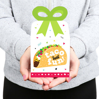 Taco 'Bout Fun - Square Favor Gift Boxes - Mexican Fiesta Bow Boxes - Set of 12