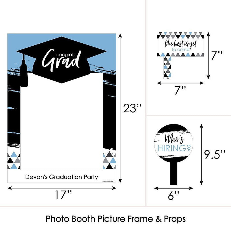 Light Blue Grad - Best is Yet to Come - Personalized Graduation Party Selfie Photo Booth Picture Frame & Props - Printed on Sturdy Material