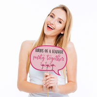 Funny Pink Flamingo - Party Like a Pineapple - 10 Piece Baby, Birthday or Bridal Party Photo Booth Props Kit