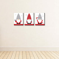 Christmas Gnomes - Holiday Wall Art Room Decor - 7.5 x 10 inches - Set of 3 Prints