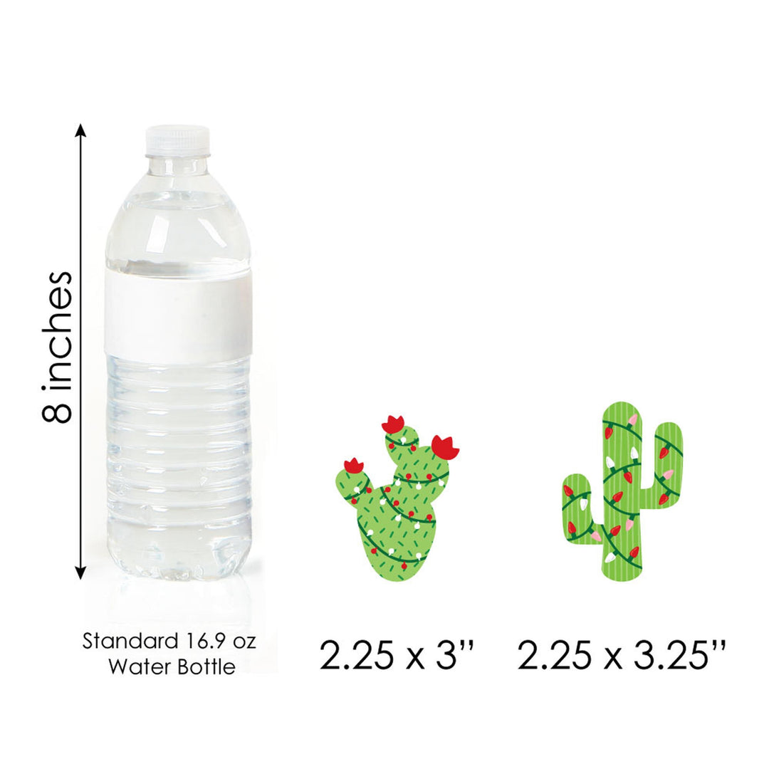 Merry Cactus - DIY Shaped Christmas Cactus Party Paper Cut-Outs - 24 ct