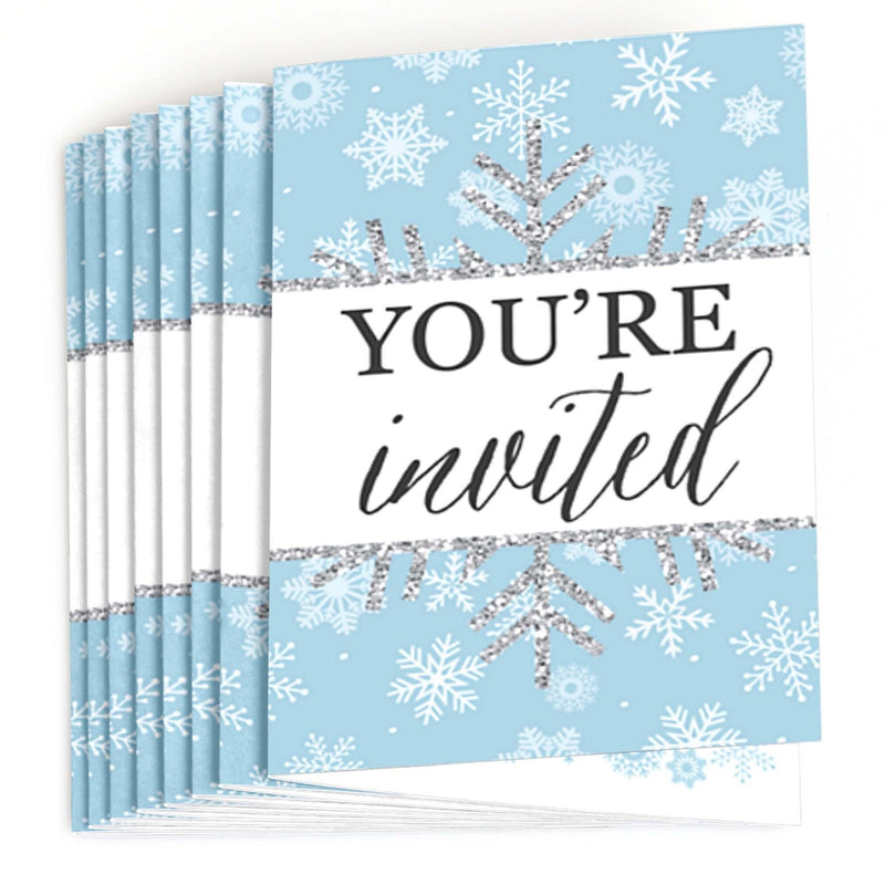 Winter Wonderland - Fill In Snowflake Holiday Party & Winter Wedding Invitations