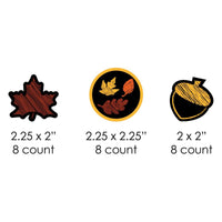 Fall Leaves - DIY Shaped Party Paper Cut-Outs - 24 ct