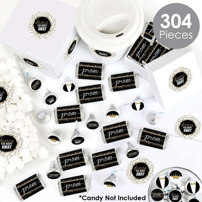 Prom - Mini Candy Bar Wrappers, Round Candy Stickers and Circle Stickers - Prom Night Party Candy Favor Sticker Kit - 304 Pieces