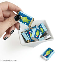Let's Go Fishing - Mini Candy Bar Wrapper Stickers - Fish Themed Party or Birthday Party Small Favors - 40 Count