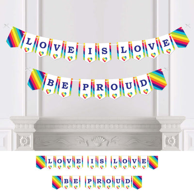 Love is Love - Pride - Rainbow Party Bunting Banner and Decorations