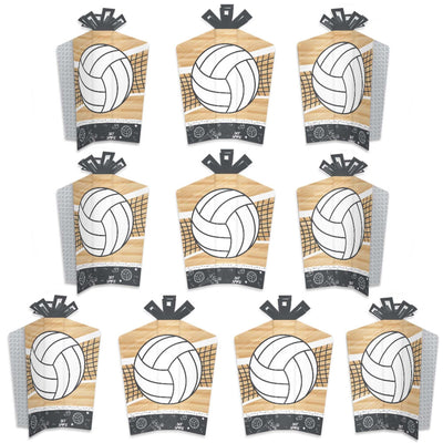 Bump, Set, Spike - Volleyball - Table Decorations - Baby Shower or Birthday Party Fold and Flare Centerpieces - 10 Count
