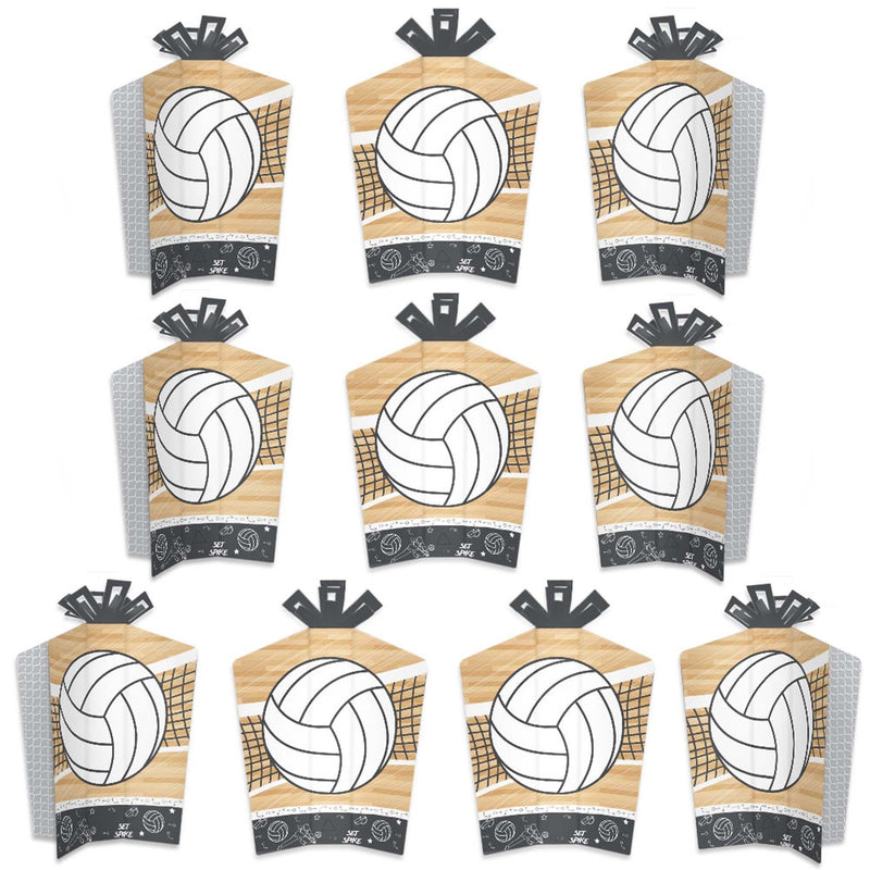Bump, Set, Spike - Volleyball - Table Decorations - Baby Shower or Birthday Party Fold and Flare Centerpieces - 10 Count