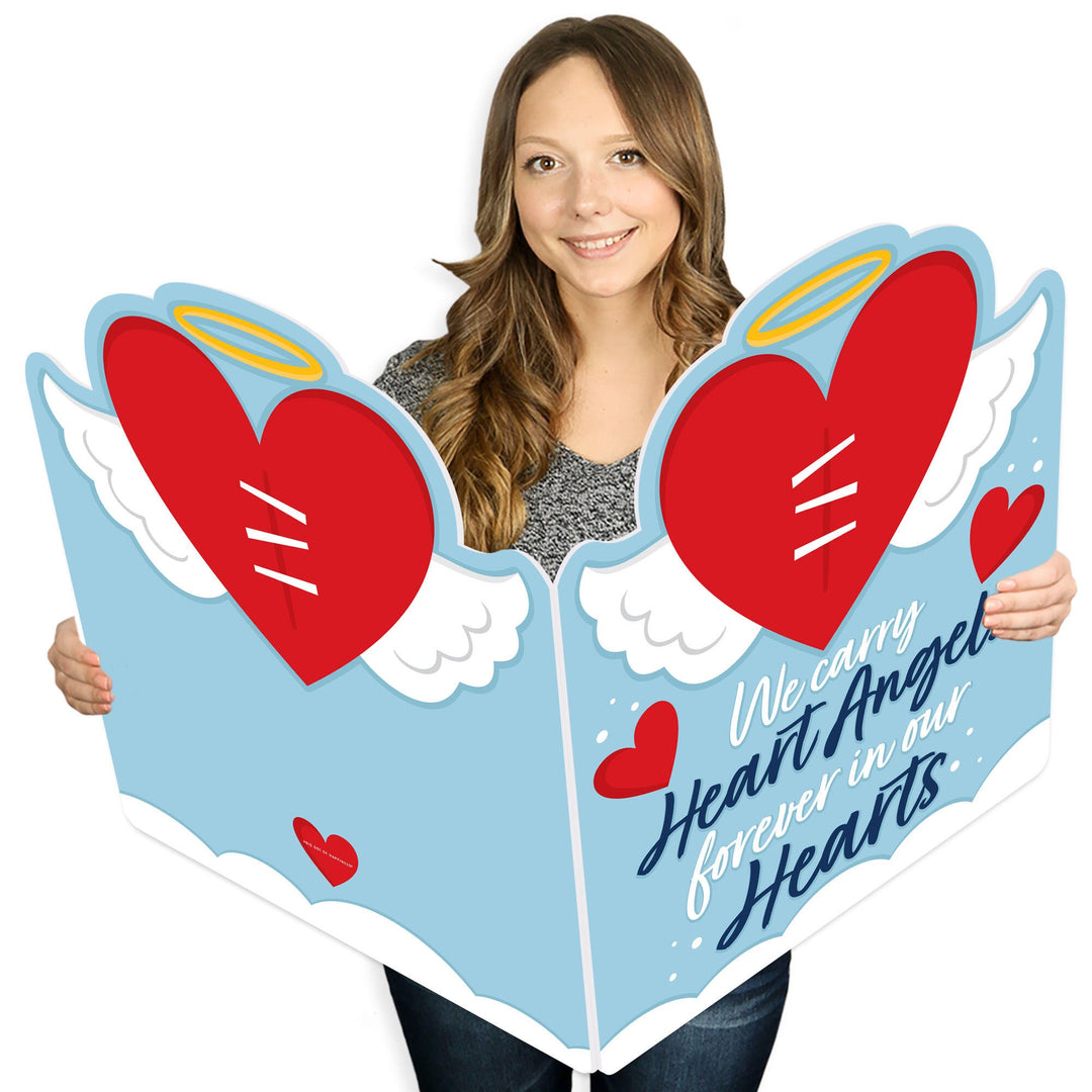 Heart Angel - Sympathy Giant Greeting Card - Big Shaped Jumborific Card - 16.5 x 22 inches