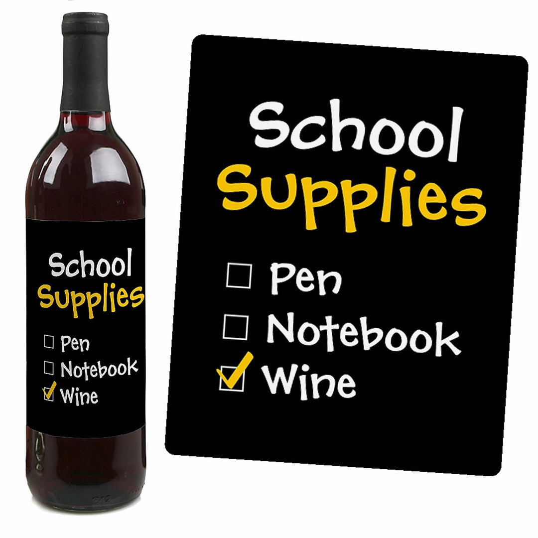 Best Teacher Gift - Teacher Appreciation Christmas Gift Decorations for Women and Men - Wine Bottle Label Stickers - First and Last Day of School Gifts for Teachers - Set of 4