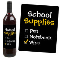 Best Teacher Gift - Teacher Appreciation Christmas Gift Decorations for Women and Men - Wine Bottle Label Stickers - First and Last Day of School Gifts for Teachers - Set of 4