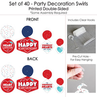 Happy Heartiversary - CHD Awareness Hanging Decor - Party Decoration Swirls - Set of 40