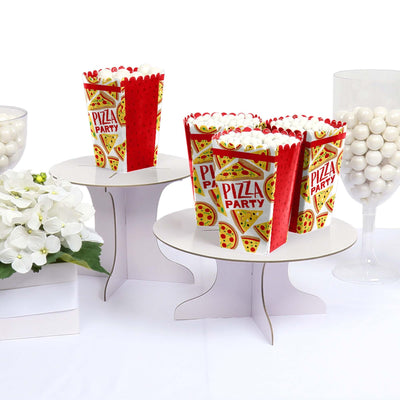 Pizza Party Time - Baby Shower or Birthday Party Favor Popcorn Treat Boxes - Set of 12