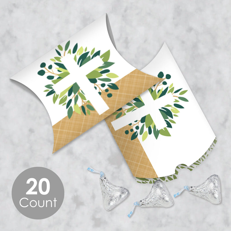 Elegant Cross - Favor Gift Boxes - Religious Party Petite Pillow Boxes - Set of 20