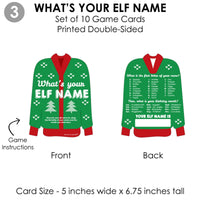 Ugly Sweater - 4 Holiday and Christmas Party Games - 10 Cards Each - Naughty or Nice, Drink If, Mingle All the Way, What's Your Elf Name - Gamerific Bundle