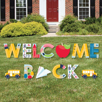 Back to School - Yard Sign Outdoor Lawn Decorations - First Day of School Classroom Yard Signs - Welcome Back