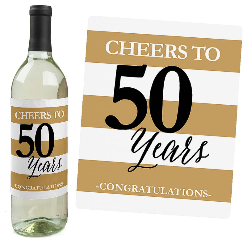 We Still Do - 50th Wedding Anniversary Decorations for Women and Men - Wine Bottle Label Stickers - Set of 4