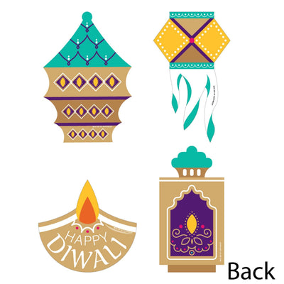 Happy Diwali - Diya Candle and Lanterns Decorations DIY Festival of Lights Party Essentials - Set of 20